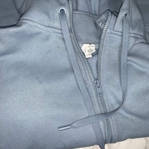 90 Degree By Reflex Blue Hoodie Sweater Jacket Women Zipper Pocket Size M - Picture 8 of 9